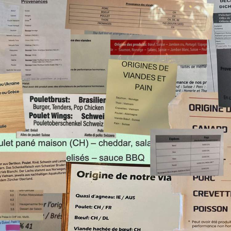 Provenance du poulet.