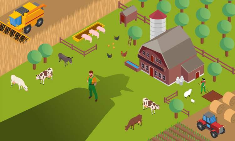 Illustration d'une exploitation agricole