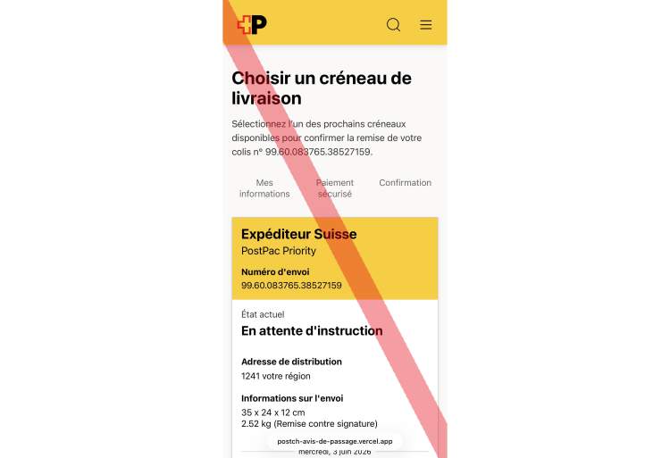Site poste arnaque